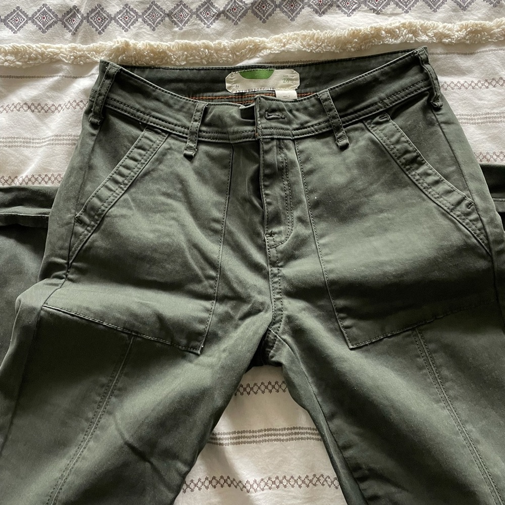 Anthropologie Green Utility Cargo Pants Size 26